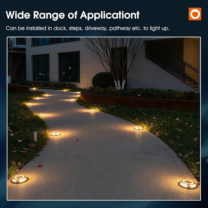 addlon Solar Dock Lights Outdoor 1 Pack, 2 Color Modes LED Deck Marine Waterproof Driveway Marker Lights for Step Sidewalk Stair Garden Pathway Walkway Yard (Warm White/Cool White)