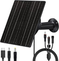 Zivif 10W Trail Camera Solar Charger with 10400mAh Battery for Security & Trail Cameras, Adjustable 5V/12V Output, USB-C & DC Port, IP66 Waterproof, 360° Adjustable Mount, 9.8ft Power Cable