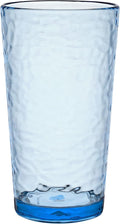 KLIFA- NICE- 20 ounce, Set of 6, Acrylic Highball Drinking Glasses, BPA-Free, Stackable Plastic Drinkware, Dishwasher Safe Cups, Blue