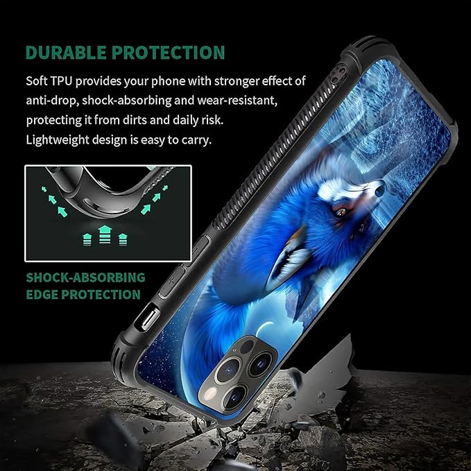 for iPhone 11 Pro Case, Snowy Mountain Fox Lake Pattern Graphic Design Girl Boy Soft Silicone Hard Acrylic Shock Protection for iPhone 11 Pro