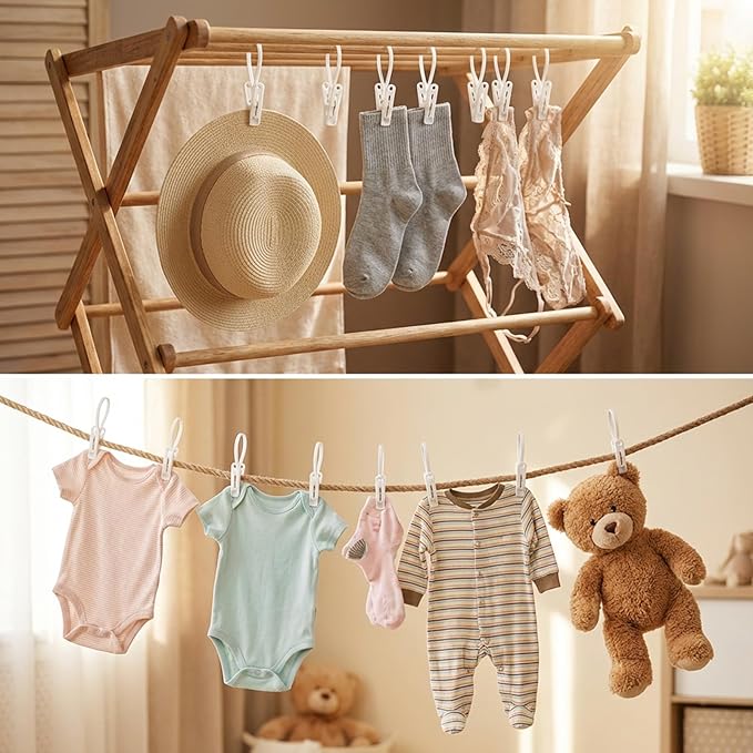 ElevateTech Multi-Purpose Laundry Hooks Clothes Pins Hanging Clips Towel Clips Hanger Organizer Clothes Closet Organizer for Closet Travel Pants Socks Handbags Hat Boot Bra