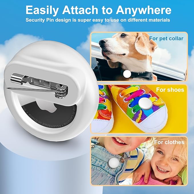 Tracker Holder for AirTag Gen 2/Gen 1 with Pin, Safe Hidden Lightweight GPS Tracker for Kids Compatible with Apple AirTag 2/1 for Child, Elderly, Pets Collar, Shoes (Red, 1 Pack)