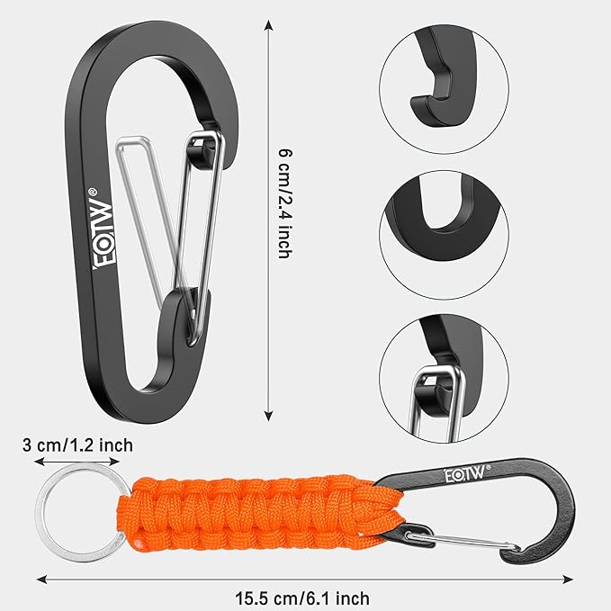 EOTW Paracord Keychain for Men Women Paracord Carabiner Backpack Keychain with Aluminum Clip for Camping Hiking Outdoor Gear