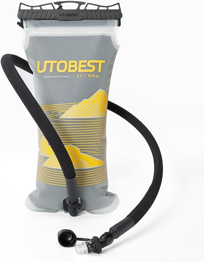 UTOBEST Insulated Water Bladder with Bite Valve Cover Keeps Water Cool or Warm for Hours, Leakproof TPU Hydration for Hiking Camping and Backpacking