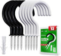 12 Pcs Ceiling Hooks for Hanging Plants - 2.9 inches Heavy Duty, Hanging for Christmas Lights, Cups, Decors - White Vinyl Coated Screw in Plant Hanger Hook Indoor and Outdoor