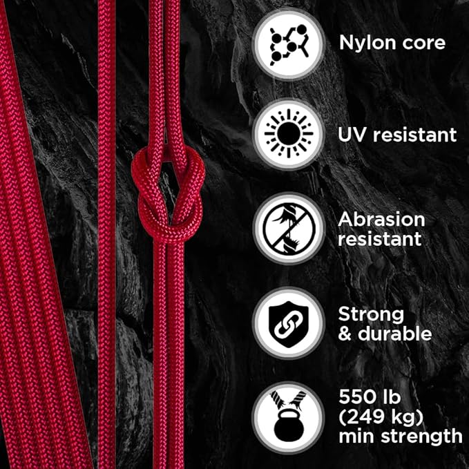 TECEUM 5/32" Paracord Rope 1000 – 1000ft / 200ft / 100ft / 50ft – Tactical Parachute Cord 4mm – 45+ Colors – Nylon String for Survival & Camping Gear – Stripe Cord for Survival – Utility Rope