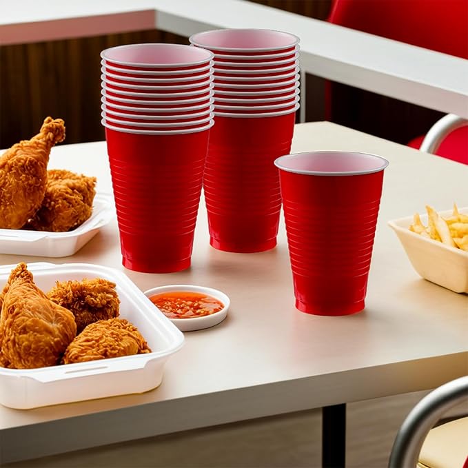 Apple Red Plastic Cups (Pack of 20) - 12 oz. - Versatile Drinkware for Indoor & Outdoor Parties, Weddings, Birthdays, Celebrations & More