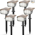 LEREKAM Solar Lights Outdoor Waterproof Landscape Lights, 40 LEDs Solar Spot Lights Outdoor Spotlights with 3 Light Modes, USB & Solar Powered Garden Yard Wall Lights Auto On/Off for Patio 6 Pack