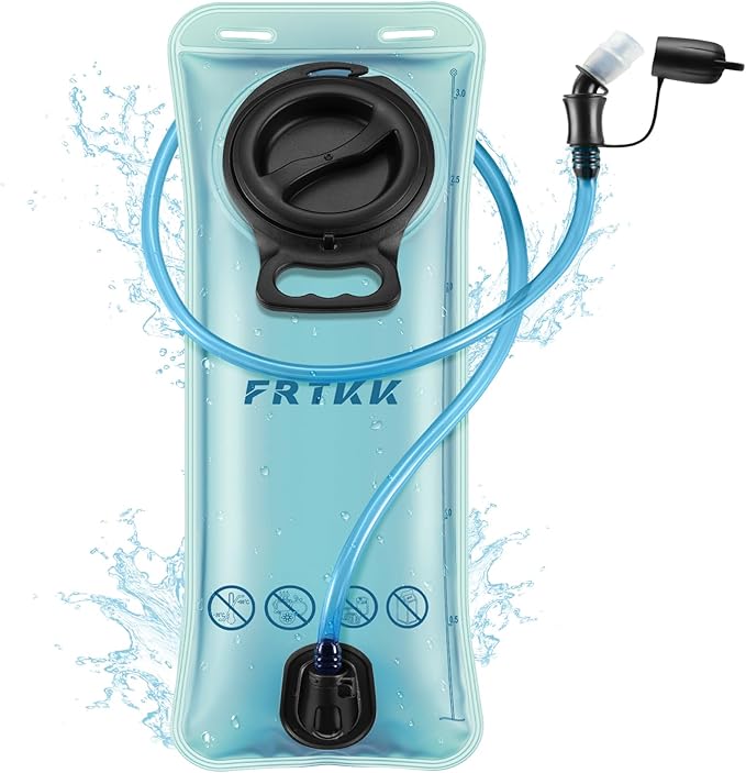 FRTKK 2L/3L Hydration Bladder, Leak Proof Water Bladder for Hydration Pack, BPA Free Wide Opening Ergonomic Shape Water Reservoir for Running Hiking Cycling Camping