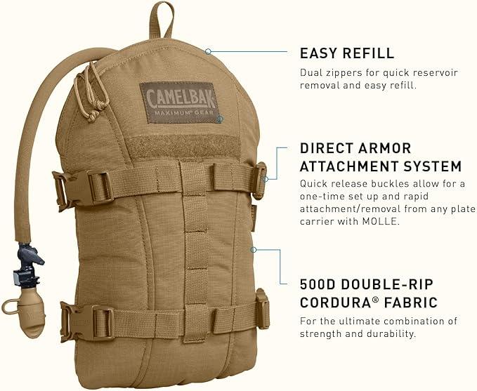 CamelBak Armorbak Tactical Hydration Pack Mil Spec Crux Reservoir Coyote, 100oz/3L