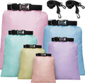 Shappy 6/12 Pcs Waterproof Dry Bags, Lightweight Outdoor Waterproof Dry Stuff Sacks 15/8/5/4/3/2 L and Long Adjustable Shoulder Strap for Kayaking Rafting Boating Hiking Camping