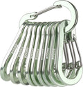 Booms Fishing CC5 Multi-Use Carabiner Clips, 10 Pack 2.3"/ 3.1" Caribeener Clips, Mini Keychain Caribeaner Clip, Aluminum D Ring Carabiners