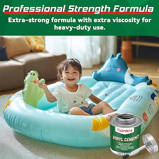 Vinyl Cement, High Strength Vinyl Glue, Waterproof PVC Cement, High Strength Pool Patch Repair Kit Underwater for a Variety of Inflatables, Pool Liners, Tarps, Hot Tubs, Air Mattresses(2.03oz)