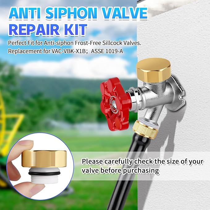 Boltigen Outdoor Faucet Repair Kit, Vacuum Breaker Outside Faucet Set for VACVBKX1B, ASSE 1019-A Hose Bib Spigot Replacement Kit for Anti-Siphon Frost-Free Sillcock Valves