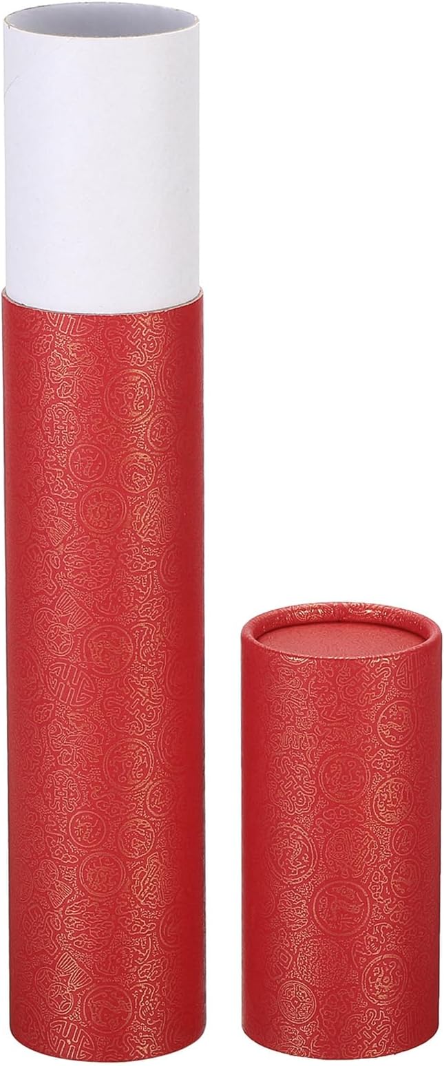 PATIKIL 2 Inch x 13 Inch Poster Tube, 1Pcs Photo Storage Tube Portable Shipping Mailing Tubes Calligraphy Painting Tubes Round Carrying Case for Storing Paper Art Map Documents, Red