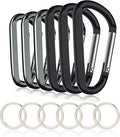 CampTek Carabiner Caribeaner Clip,3" Large Aluminum D Ring Shape Carabeaner with Keyring Keychain Hook