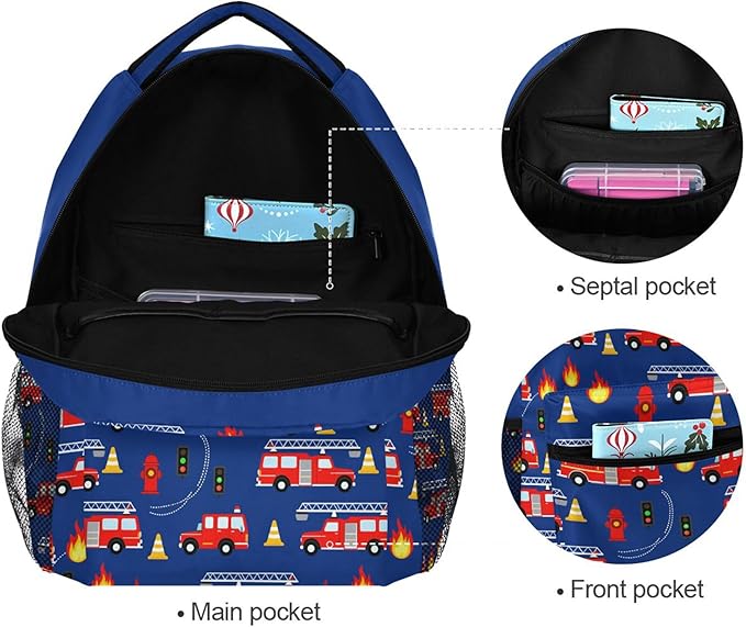 Wamika Monster Car Kids Backpack Trucks Racing Cars School Backpacks Boys Girls Preschool Book Bag