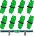 Vodolo Expandable Garden Hose Repair Kit,8 PCS Dual-Channel Hose Female Male Connectors Accessories with Metal Clamp Compatible with Pocket Hose Fit for 3/4" or 5/8" Garden Hose Fitting