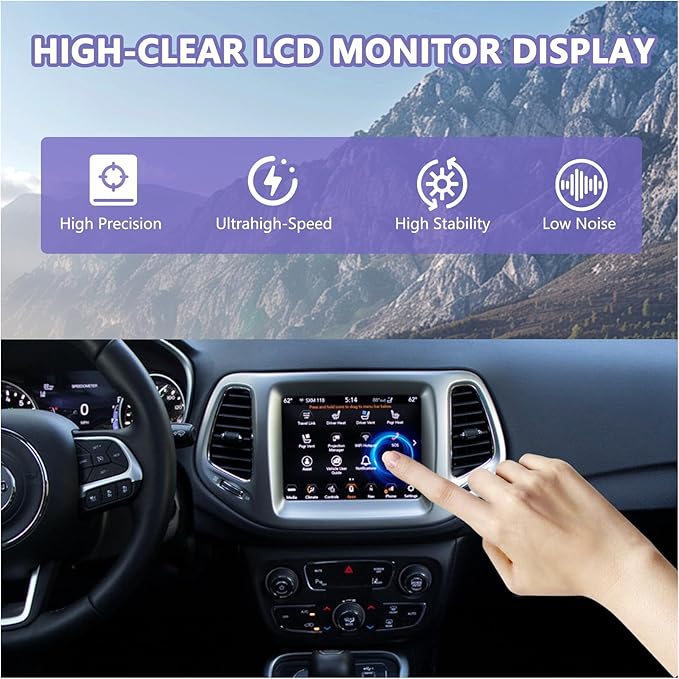New Replacement 7" Uconnect LCD Display with Bracke LCD Monitor Digitizer Radio Navigation Fit for Jeep Compass 2017-2020 TDO-WXGA0700K00033-V2 TDO-WXGA0700K00057-V1 LMB-K00057BL