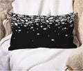 EKOBLA Shiny Diamond Rectangle Pillow Cases White Crystal Sparkle Gemstone Treasure Jewelry Waist Lumber Cotton Linen Cushion Cover Oblong Rectangle Pillowcase for Home Decoration Bedroom 12x20