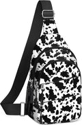 Tuwubi Crossbody Bags for Women, Sling Bag for Men, Small Hiking Backpack Anti Theft Lightweight for Outdoors Travel （L, Cow Print）