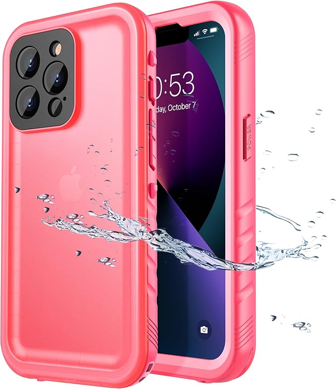 SPORTLINK for iPhone 13 Pro Waterproof Case - Full Body Shockproof Dustproof Phone Screen Protector Rugged Waterproof Case for iPhone 13 Pro 6.1 Inches Pink