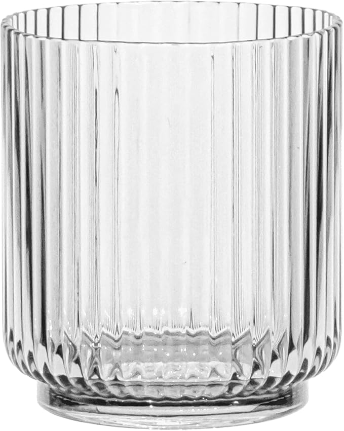 TarHong Mesa Premium Plastic Drinkware Tumbler/Double Old Fashioned, 15 Ounce, Clear, (Set of 6)