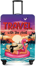 ANNA QUEEN Tropical Travel Flamingo Float Luggage Cover -Stretchable Airplane Suitcase Protector Sleeve,Universal Washable Fit for 20-26 Inch Checked Baggage,Water Resistant Durable Luggage Protector