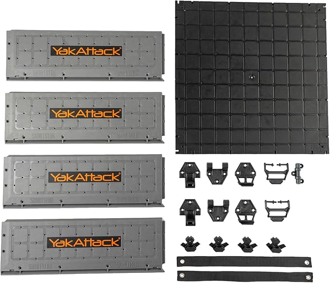 YakAttack ShortStak Upgrade Kit for BlackPak Pro | 16" x 16" – Battleship Grey | Stackable Kayak Crate Add-On with GridLoc Panels & Hardware | Not Standalone | Made in USA