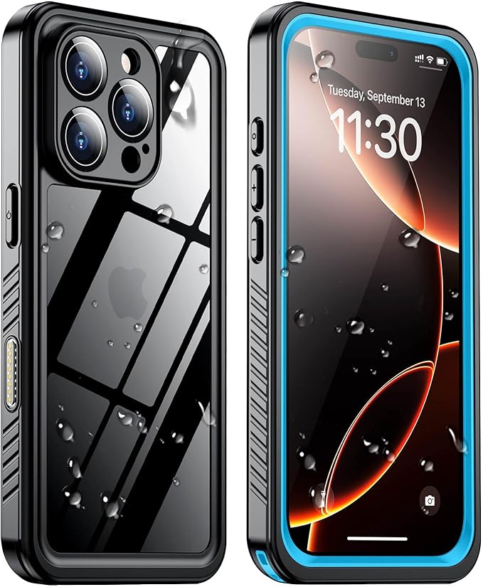 2025 New Designed for iPhone 16 Pro Max Case Waterproof, [Built-in Screen Protector & Glass Camera Protector][Full Body Shockproof][IP68 Underwater][Dropproof] Phone Case for iPhone 16 Pro Max 6.9"