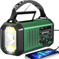 Emergency Radio Hand Crank Solar, AM/FM/NOAA Weather Radio Built-in 20000mah Battery Powered,Type-C Charger,Flashlight, Reading Light,SOS, Compact & Portable for Camping/Emergencies Green