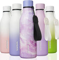BJPKPK Insulated Water Bottles, 18 oz Stainless Steel Metal Water Bottle with Strap, BPA Free Leak Proof Jugs, Mugs, Flasks, Reusable Thermal Flasks for Sports & Travel, Dawn