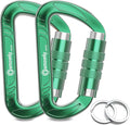 3inch Auto Locking Carabiner Clips Heavy Duty, 12KN /2697lbs Lightweight keychain carabiners, Sturdy Twist Lock Caribeeners for Camping Hiking Hammock Swing Backpack, dog leash and Harness etc