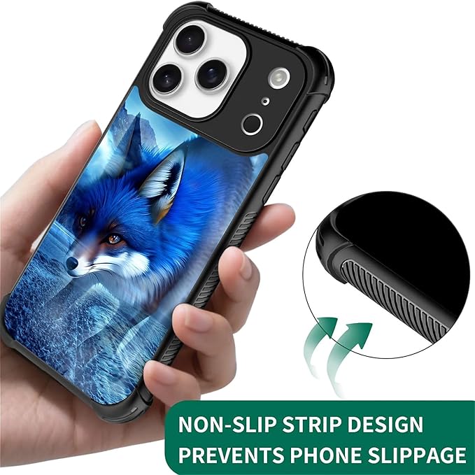 for iPhone 17 Pro Case,for MagSafe Graphic Design for Girl Boy Soft Silicone Hard Acrylic Shock Protection Designed for iPhone 17 Pro Snowy Mountain Fox Lake Pattern