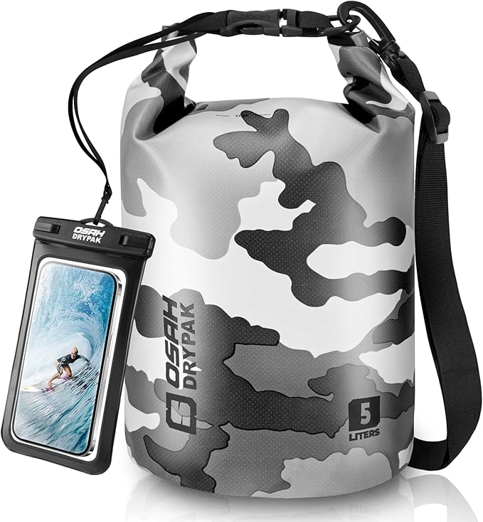 Waterproof Dry Bag, 5L/10L/20L/30L/40L Roll Top Lightweight Storage Backpack with Phone Case for Women & Men, Floating Waterproof Sack for Travel, Swimming, Kayaking, Paddle Board, Camping & Beach
