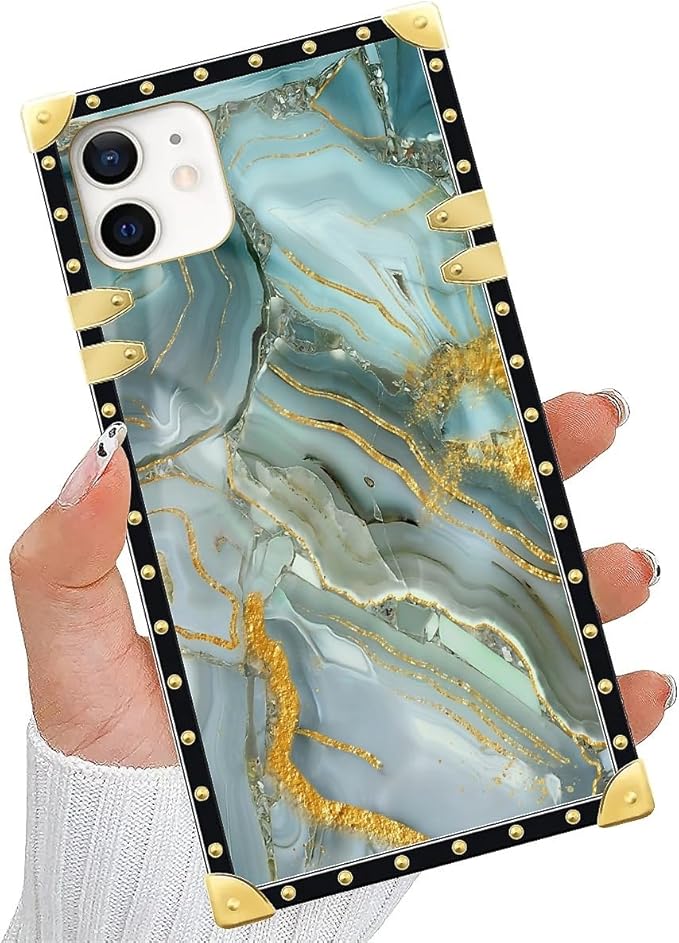 Compatible with iPhone 11 Case, Golden Texture Marble Veining Luxury Golden Decoration for Girl Women Soft TPU Shockproof Protective Hard PC Back for iPhone 11