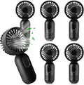 Rossesay 6 Pcs Mini Portable Fan Bulk Cute Handheld Lightweight Small Little Personal Hand Eyelash Fan 3 Speeds USB Rechargeable for Women Men Indoor Outdoor Makeup Travel (Black)