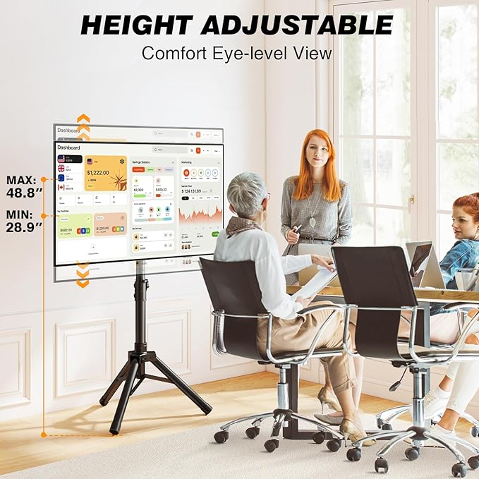 Tripod TV Stand for 23-75 inch Flat Screen/Curved TVs up to 100 lbs (22-50 Inch)