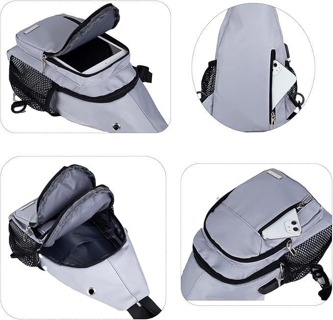 JENAGREEN Waterproof Sling Backpack Crossbody Sling Bag for Women Men, Multipurpose Travel Hiking Adjustable Chest Bag Casual Daypack