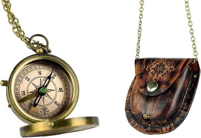 Handmade Antique Vintage Brass Compass | Exquisite Nautical Compass | Home Decor | Pocket Compass Gift for Every Occasion | Super7One
