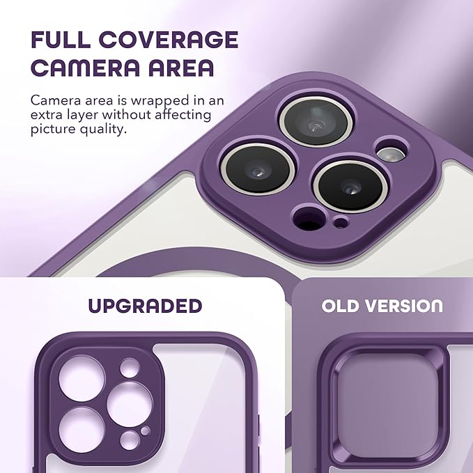 TIESZEN for iPhone 15 Pro Case, Compatible with MagSafe, Built-in Privacy Screen Protector and Camera Protection, Anti Spy Full Body Dustproof Shockproof Hard Phone Case 6.1", Deep Purple