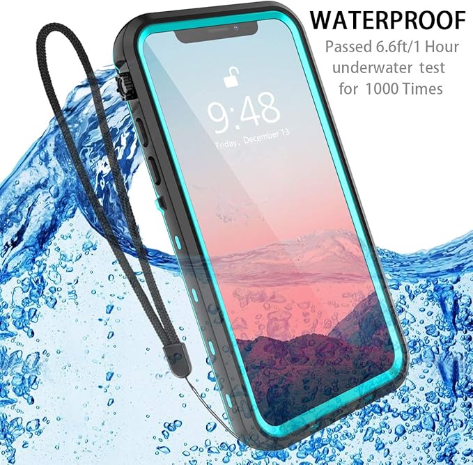 Compatible with iPhone 11 Pro Max Case, Waterproof Full Body Rugged Clear Slim Case with Built-in Screen Protector Heavy Duty Shockproof Cover Underwater Cases for Apple iPhone 11 Pro Max (Teal)