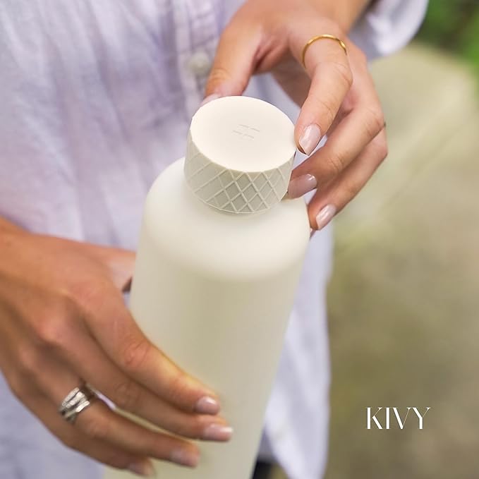 KIVY Slim Water Bottle 32oz [Lightweight & Shatterproof] - Reusable Tritan Water Bottle - Leak Proof Bottle for Women & Men - Coral Red Water Bottle BPA Free