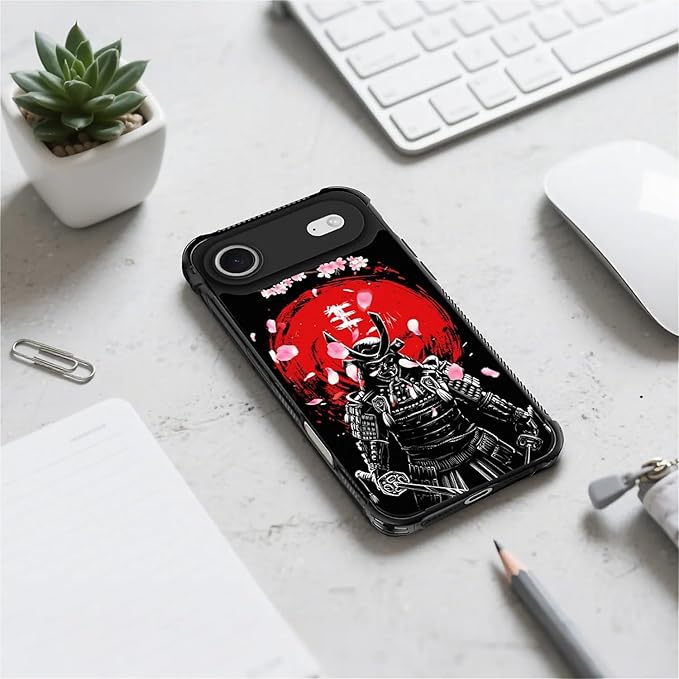 for iPhone 17 Air Case,for MagSafe Graphic Design for Girl Boy Soft Silicone Hard Acrylic Shock Protection Designed for iPhone 17 Air Sakura Japanese Samurai Pattern