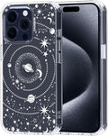 MOSNOVO Case for iPhone 15 Pro, [Buffertech 6.6ft Military-Grade Drop Protection] [Anti Peel Off Tech] Clear TPU Bumper Phone Case Cover Design - Galaxy