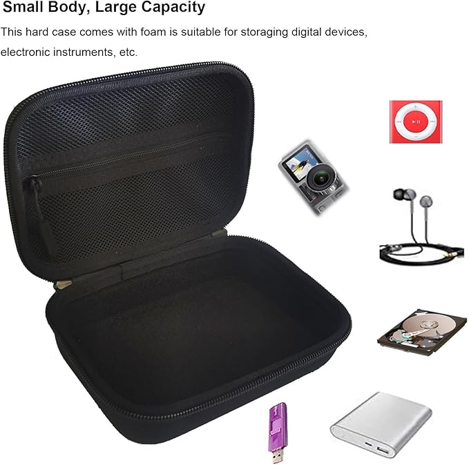 Hard Carrying Case with Customizable Foam Protective Case Outdoor Travel Electronic Organizer Pouch Storage Bag Compatible with Digital Camera Electronic Instruments Power Bank