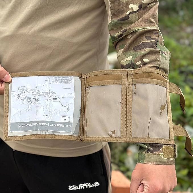 Tactical Arm Sleeve Map Pouch Case Documets Holder Wrist Case Wrist Map Holder QB Wristband Map Case Military Arm PouchTactical USA Flag Patch