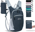 Hiking Backpack 10L/15L Small Daypack Lightweight Packable Travel Foldable Water Resistan for Women Men (Gray, 10L)