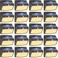 Peasur Solar Lights Outdoor Motion Sensor [20 Packs] Security Light with 3 Lighting Modes Wall Lights Waterproof Solar Powered Lights for Garden Fence Yard, Warm White