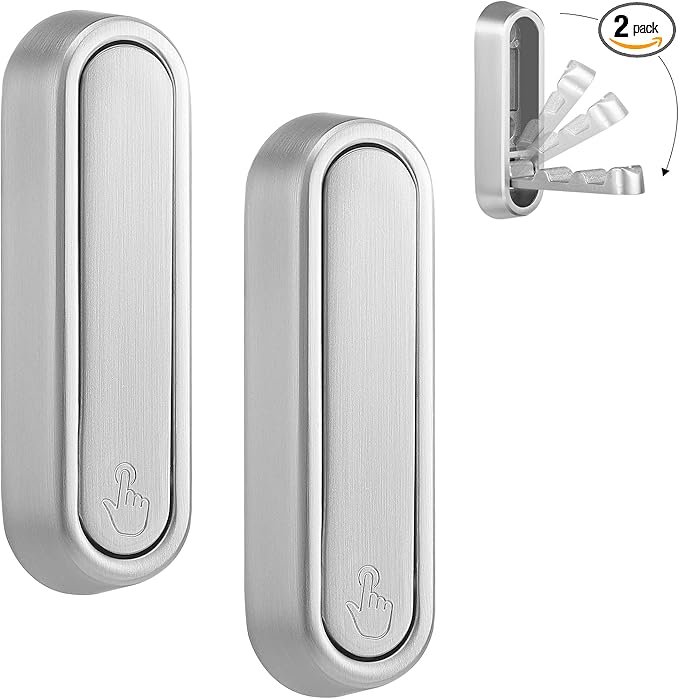 Dntorx Folding Coat Hooks, 2 Pcs Foldable Silver Wall Hooks Heavy Duty Foldable Hook Bathroom Towel Hooks Robe Hooks Wall Mounted for Hanging Coat Towels Clothes Hat Bags Keys